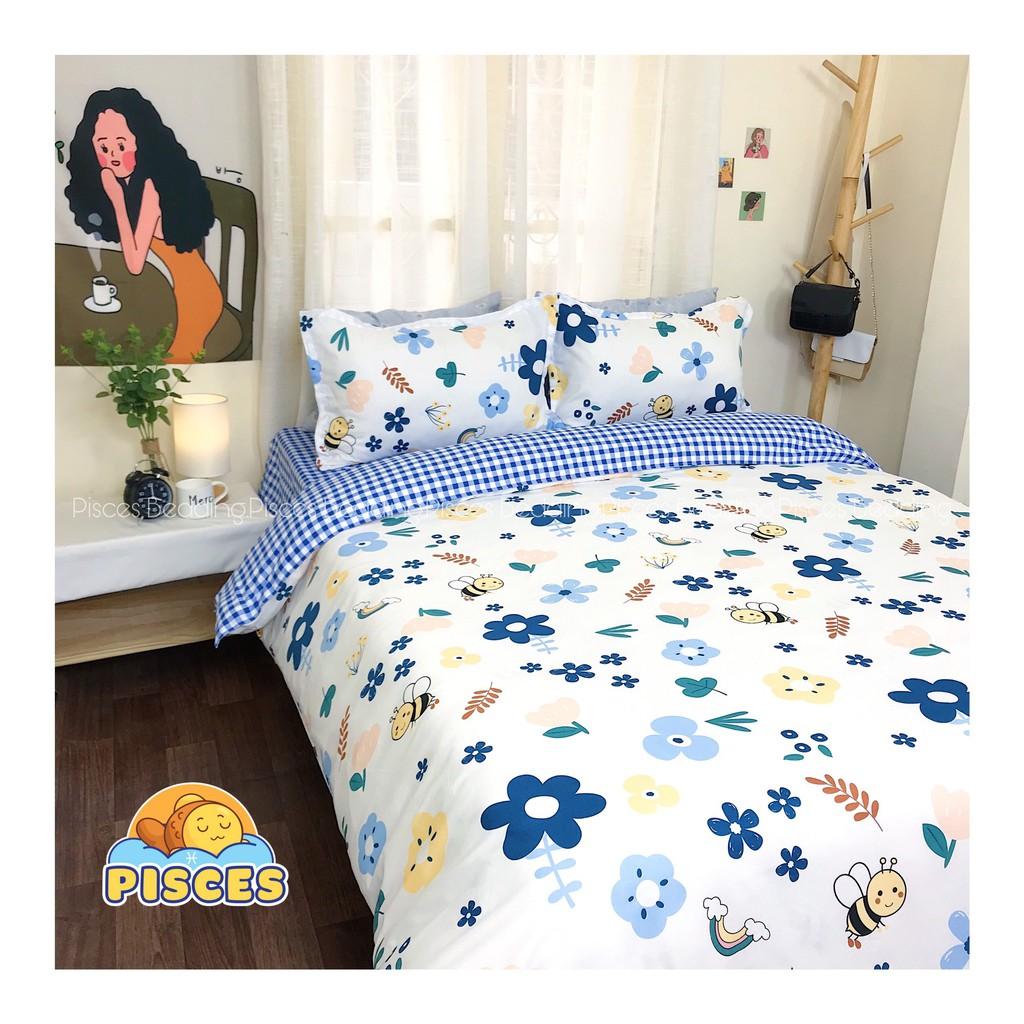 Bộ Chăn Ga Gối Cotton Poly Hoa Thổ Cẩm