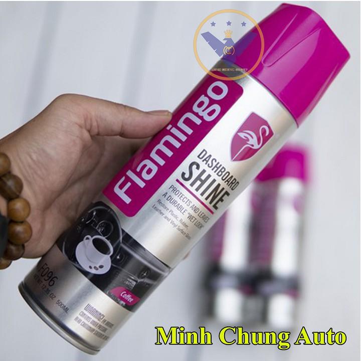 COMBO 2 bình xịt vệ sinh taplo, nhựa, da nội thất xe ô tô Flamingo hương cà phê