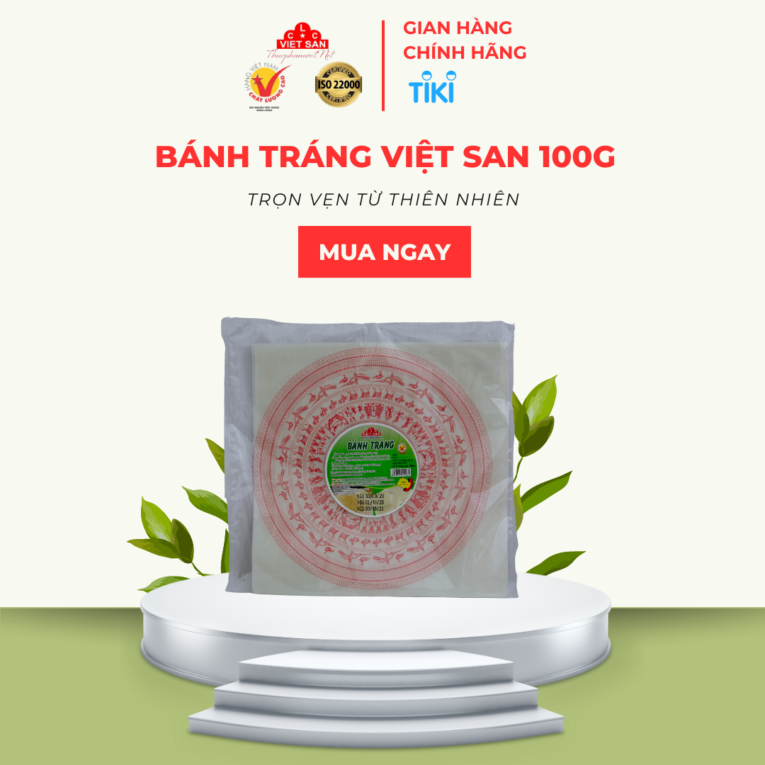 Bánh Tráng Việt San Loại Vuông Trắng Cuốn Gỏi, Cuốn Nem 100g