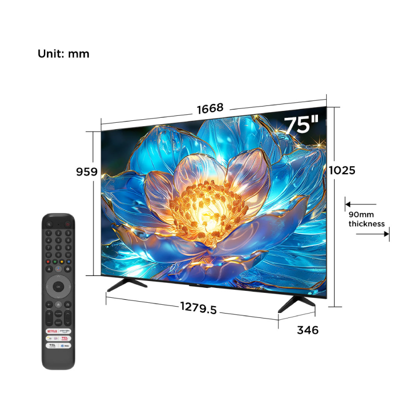 TCL 75T7B 75&quot; QLED 4K Google TV - Tivi 75inch - Hàng chính hãng - Bảo hành 2 năm