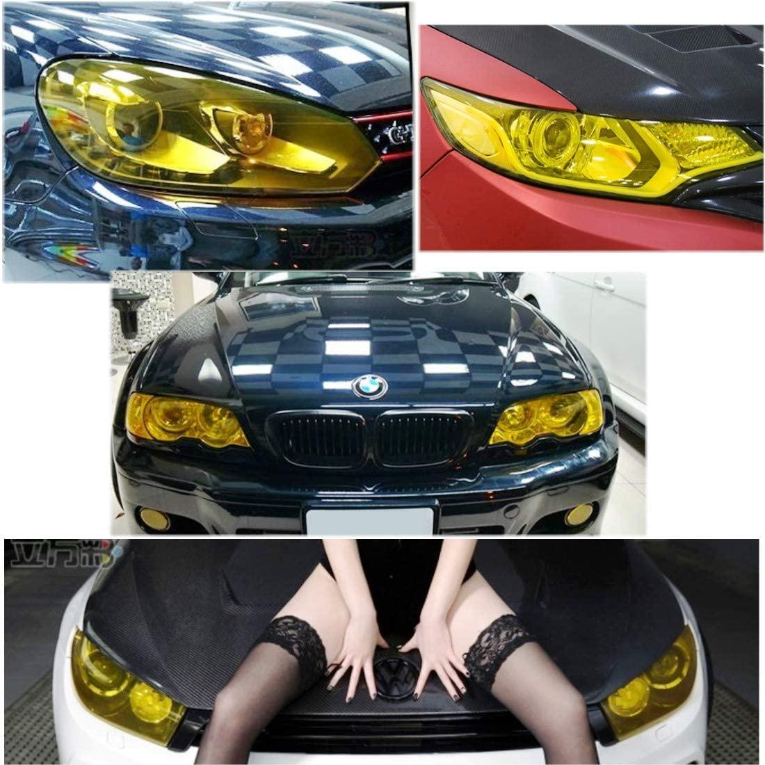30cm x 200cm chiếu sáng xe Vinyl màu vàng phim cho đèn pha, đèn hậu, đèn sương mù, bảo vệ bìa, dán, thay đổi màu sắc ánh sáng xe