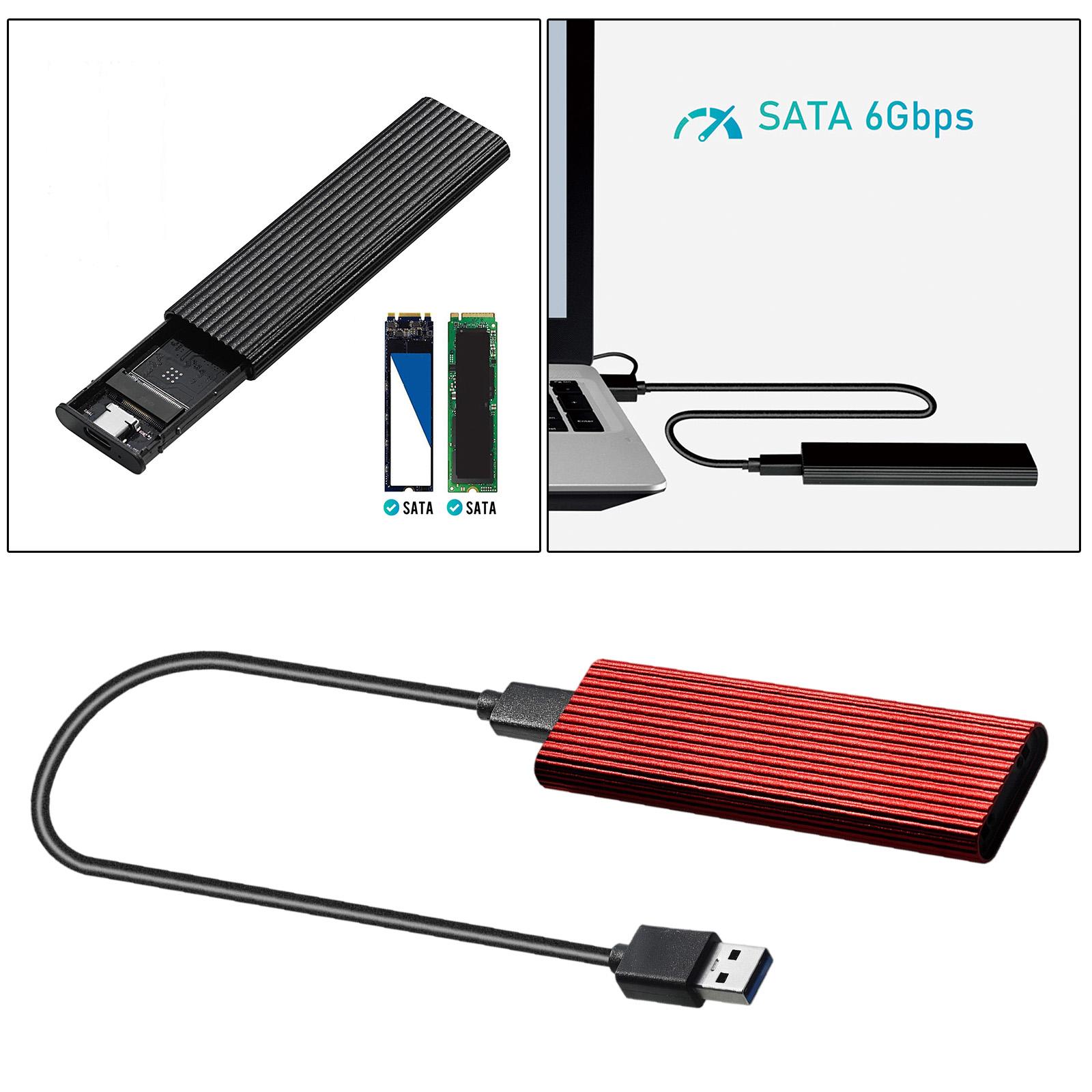 M.2 NGFF SATA SSD to USB 3.1 SSD Reader Enclosure Case 6Gbps Key B/Key B+M Type C Interface for Internal Solid State Drive Hard Drive Portable