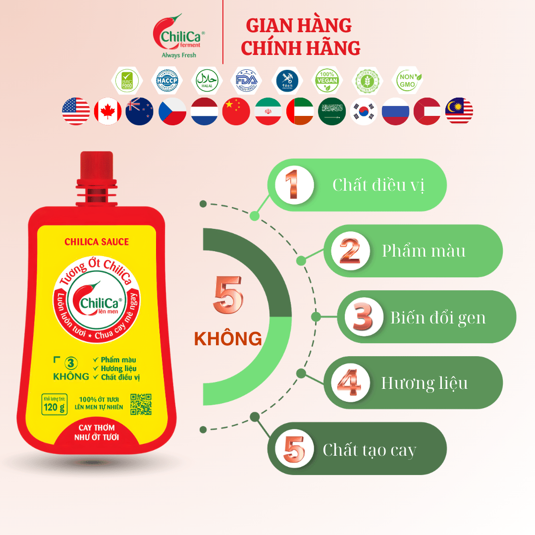 Tương Ớt ChiliCa 120g - Lên Men Tự Nhiên, Không chất điều vị
