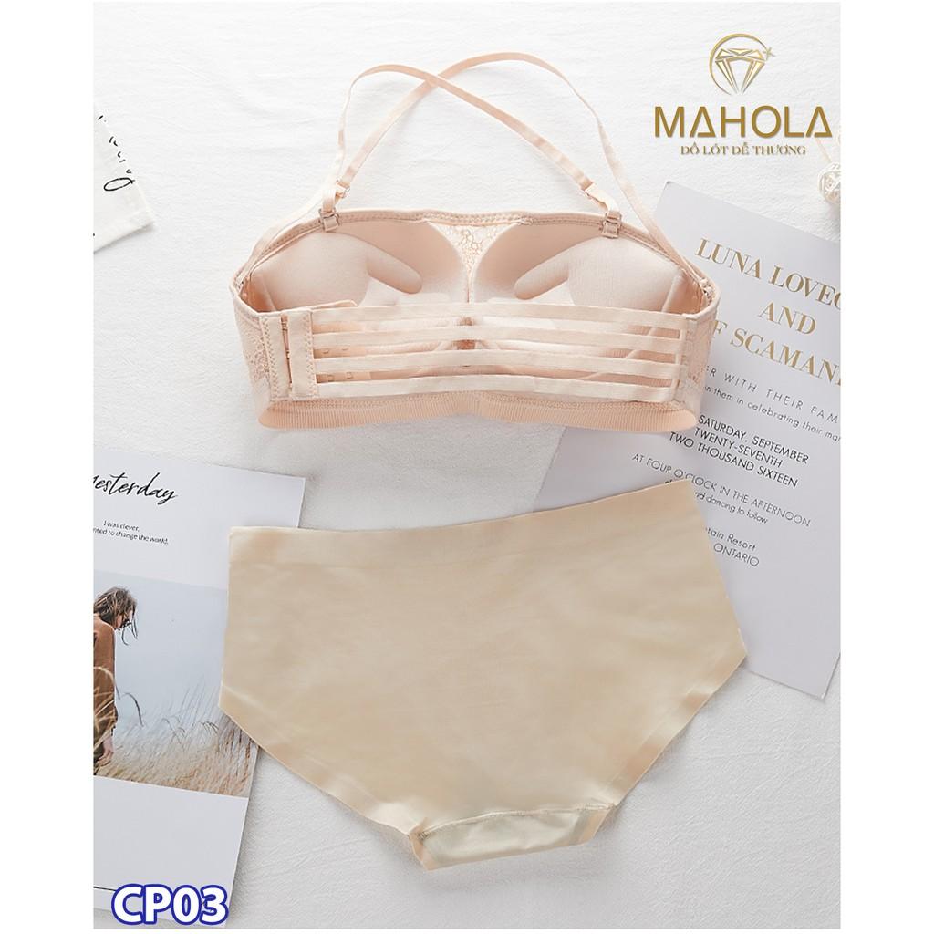 Áo cup không dây rút ngực có đệm bàn tay -Mahola- CP03