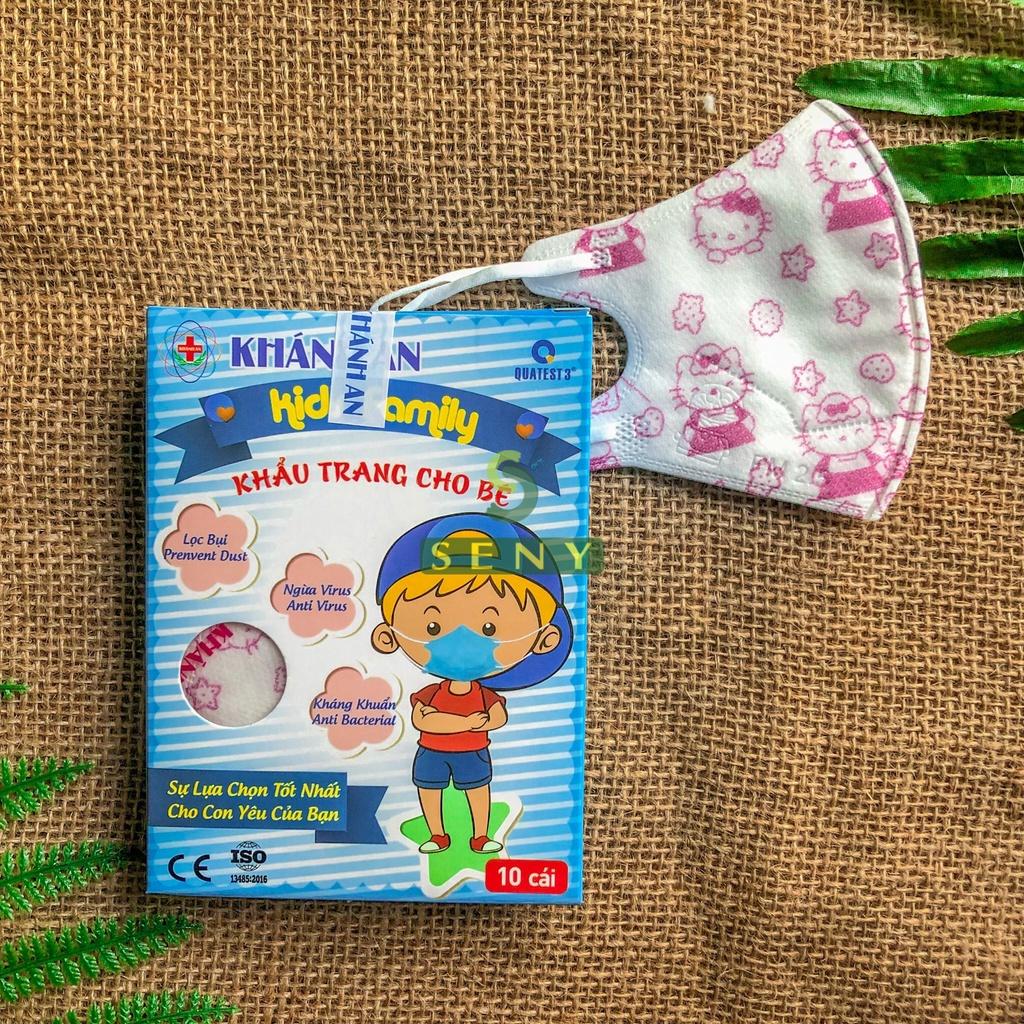 Combo 10 hộp khẩu trang trẻ em cho bé 3D Mask Hộp 10 cái Khánh An ngăn vi khuẩn khói bụi KID10_x10KA3DCS