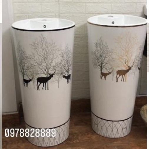 CHẬU LAVABO TRỤ TRÒN LIỀN KHỐI HÌNH HƯƠU GROVES GRLL0