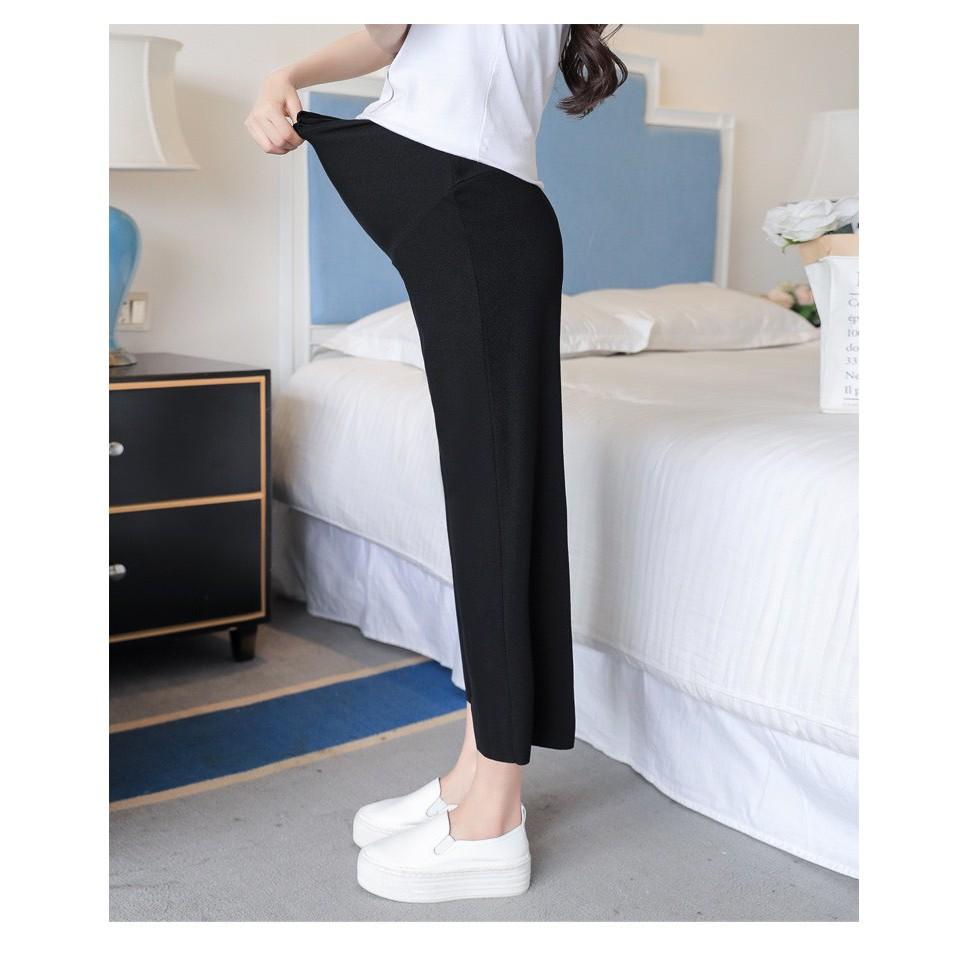 Quần bầu ống rộng dáng suông,- quần bầu VẢI COTTON TĂM mềm mát, có đáp bụng và chun chỉnh size cho b