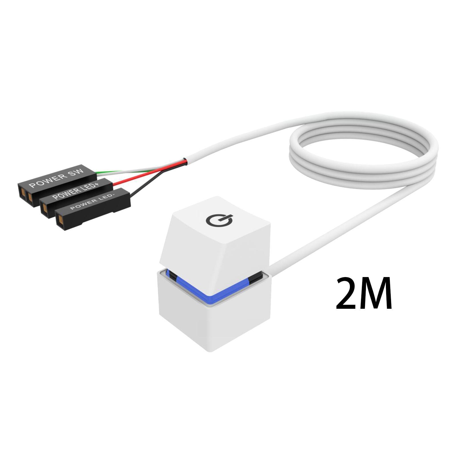 Power on Off Button with 6.56ft Extension Cable Desktop Switch for Internet Café