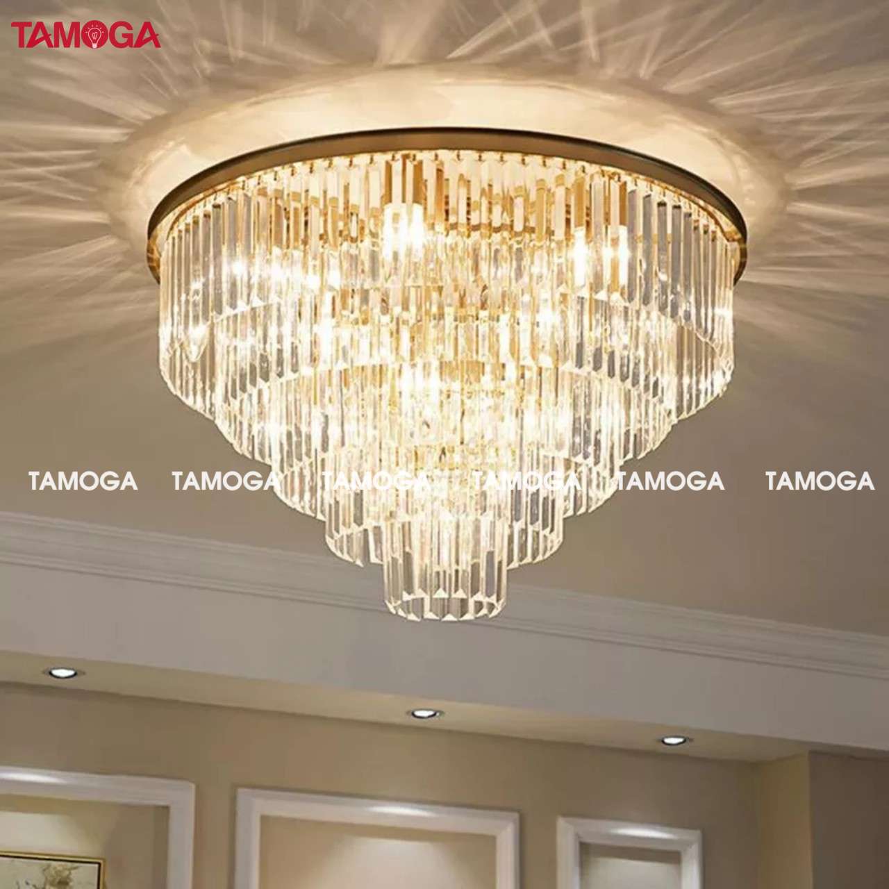 Đèn treo trần pha lê D750mm TAMOGA ARLYS 1039 + Kèm bóng led chuyên dụng