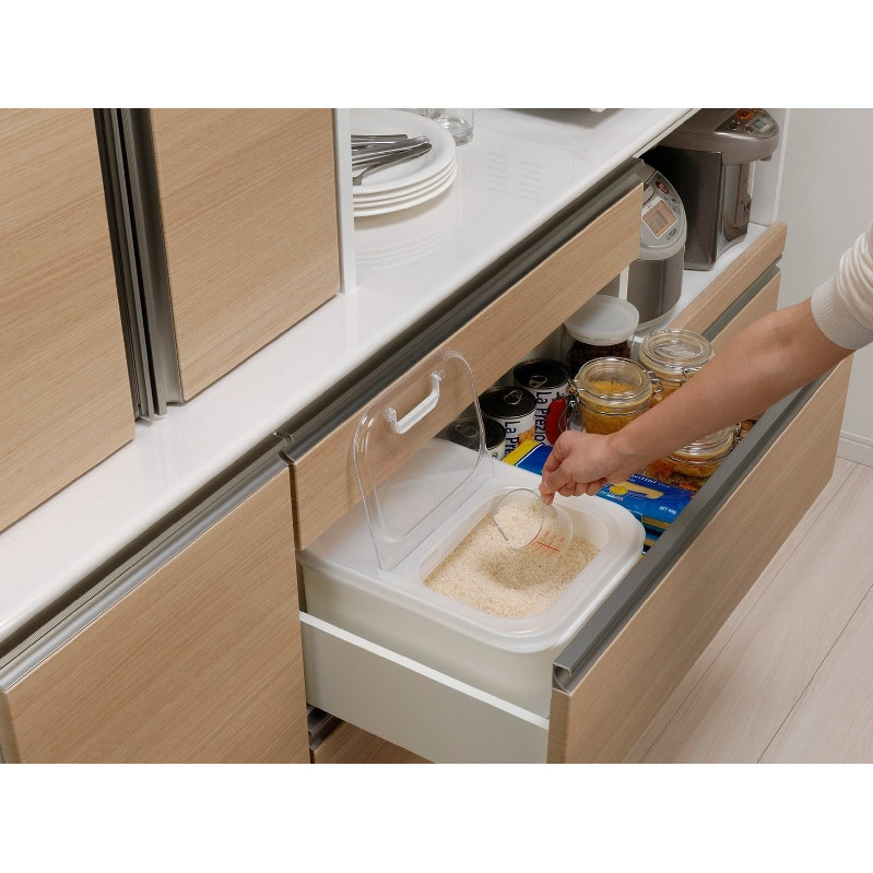 Thùng gạo hai ngăn, có nắp bật Inomata 6kg - Nội địa Nhật Bản