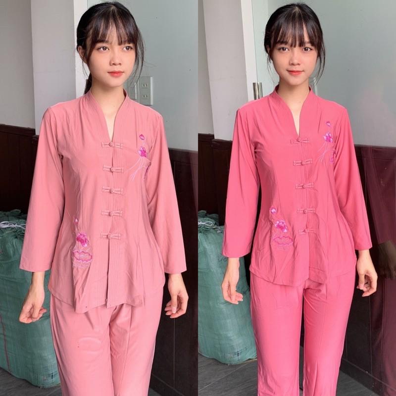 Đồ Lam Đi Chùa# Vải Thun Bà Lai Tim # Đồ Bộ # Thun Mát# Trung Niên