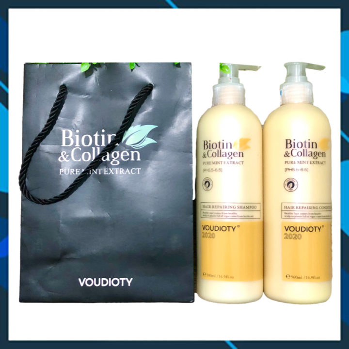 DẦU XẢ VOUDIOTY HAIR REPAIR BIOTIN &amp; COLLAGEN VÀNG MỀM MƯỢT PHỤC HỒI CHO TÓC HƯ TỔN DO HÓA CHẤT 500ML