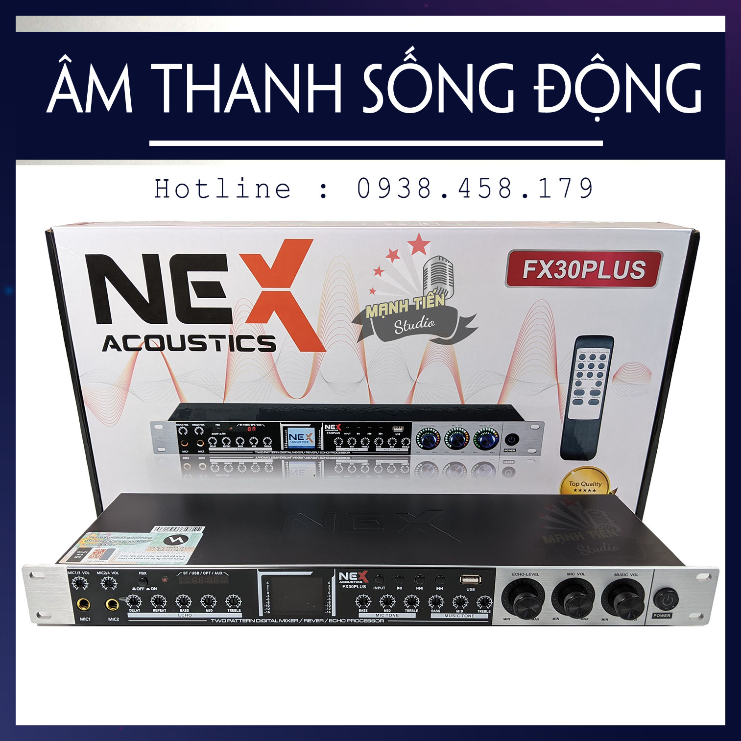 Vang Cơ Nex FX30 Plus Bluetooth Phiên Bản 2021 - Vang Cơ Karaoke Chống Hú, Echo Nhẹ Mượt Mà, Cổng Sub Riêng Biệt, Âm Thanh Tiêu Chuẩn - Bluetooth 5.0, Cổng Quang Optical - Thiết kế sang trọng, cao cấp - Hàng nhập khẩu