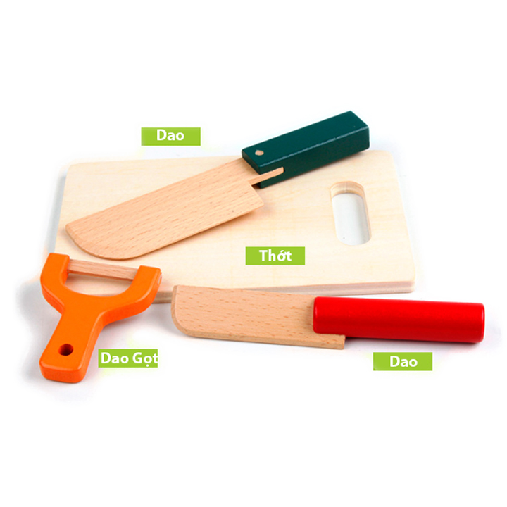 Cắt trái cây nam châm, đồ chơi gỗ đáng yêu, đầy màu sắc cho bé học hỏi và sáng tạo