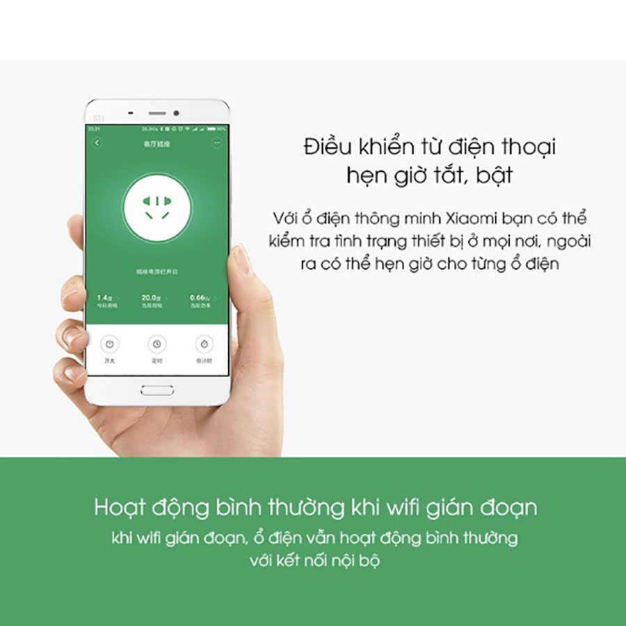 ổ cắm điện thông minh xiaomi hàng nhập khẩu