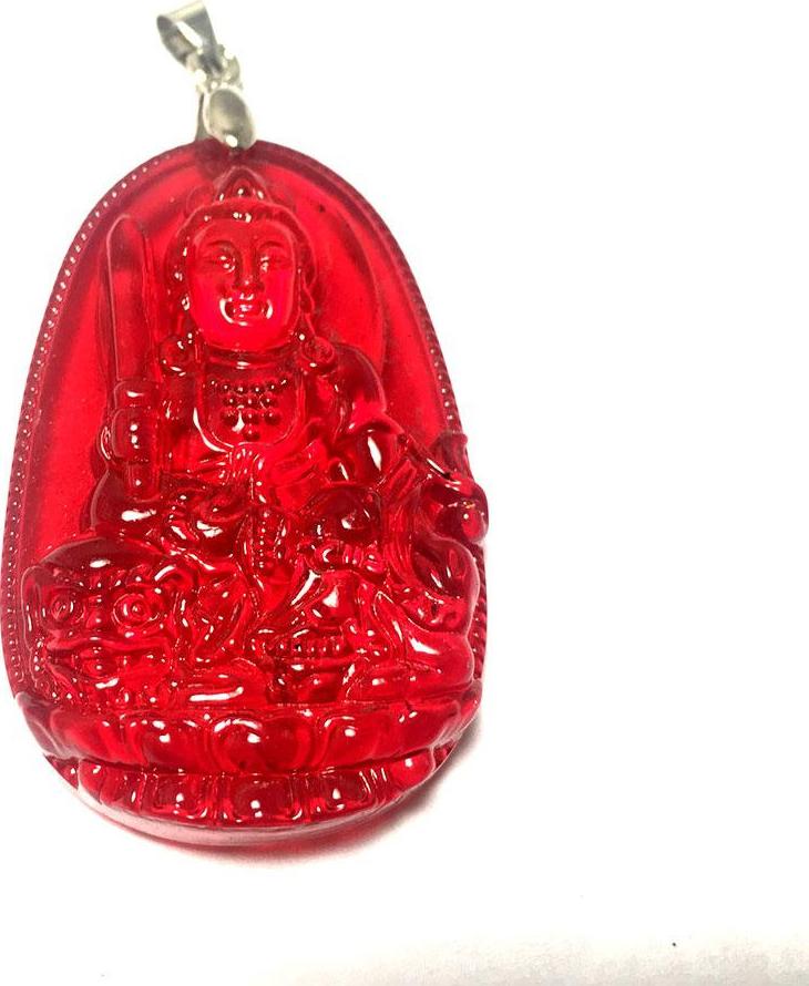 Mặt dây bản mệnh khắc ngài Văn Thù Bồ Tát đá tự nhiên cho người tuổi Mão Bạc QTJ - MDNA11