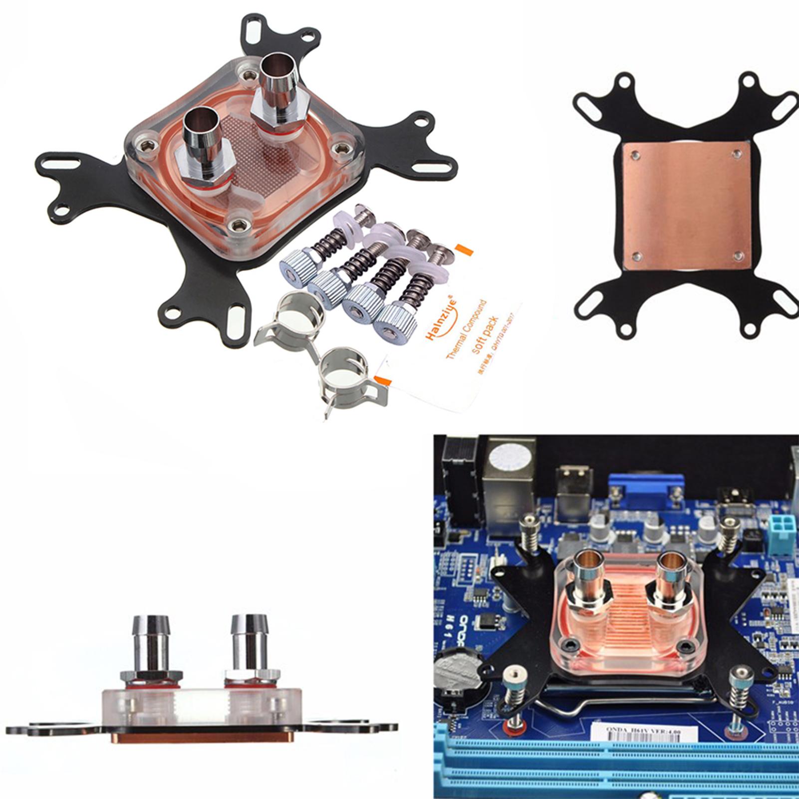 Làm mát bằng nước cho Máy tính,Khối CPU Đầu Đế đồng Thay thế cho Khối CPU INTEL