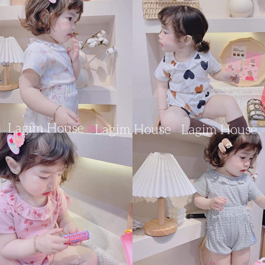 Đồ bộ cộc bé gái mặc nhà chất thun cotton mềm mại, set bộ bé gái mặc hè hoạt tiết dễ thương - Lagim House