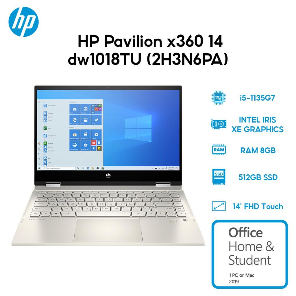 Laptop HP Pavilion x360 14-dw1018TU 2H3N6PA i5-1135G7 8GB 512GB 14' Touch Win10 Hàng Chính Hãng