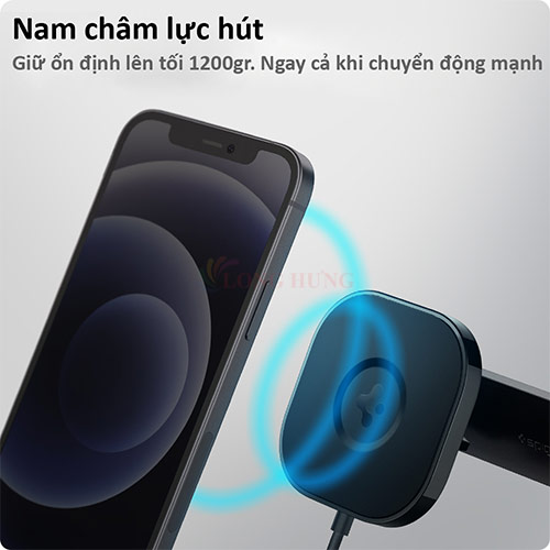 Giá đỡ điện thoại trên xe hơi Spigen Onetap Pro Wireless Magnetic Car Charger Air Vent ACP02615 - Hàng chính hãng