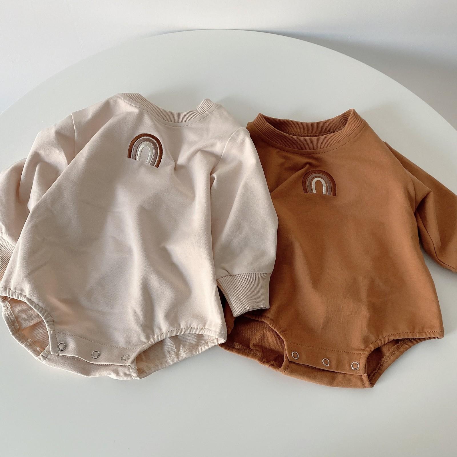 2021 Thu Bé Sơ Sinh Bé Trai Bé Gái Quần Áo Cho Bé Rainbow Bodysuit Tay Dài In Áo Liền Quần Bé Gái Xinh Xắn Đáng Yêu Quần Áo