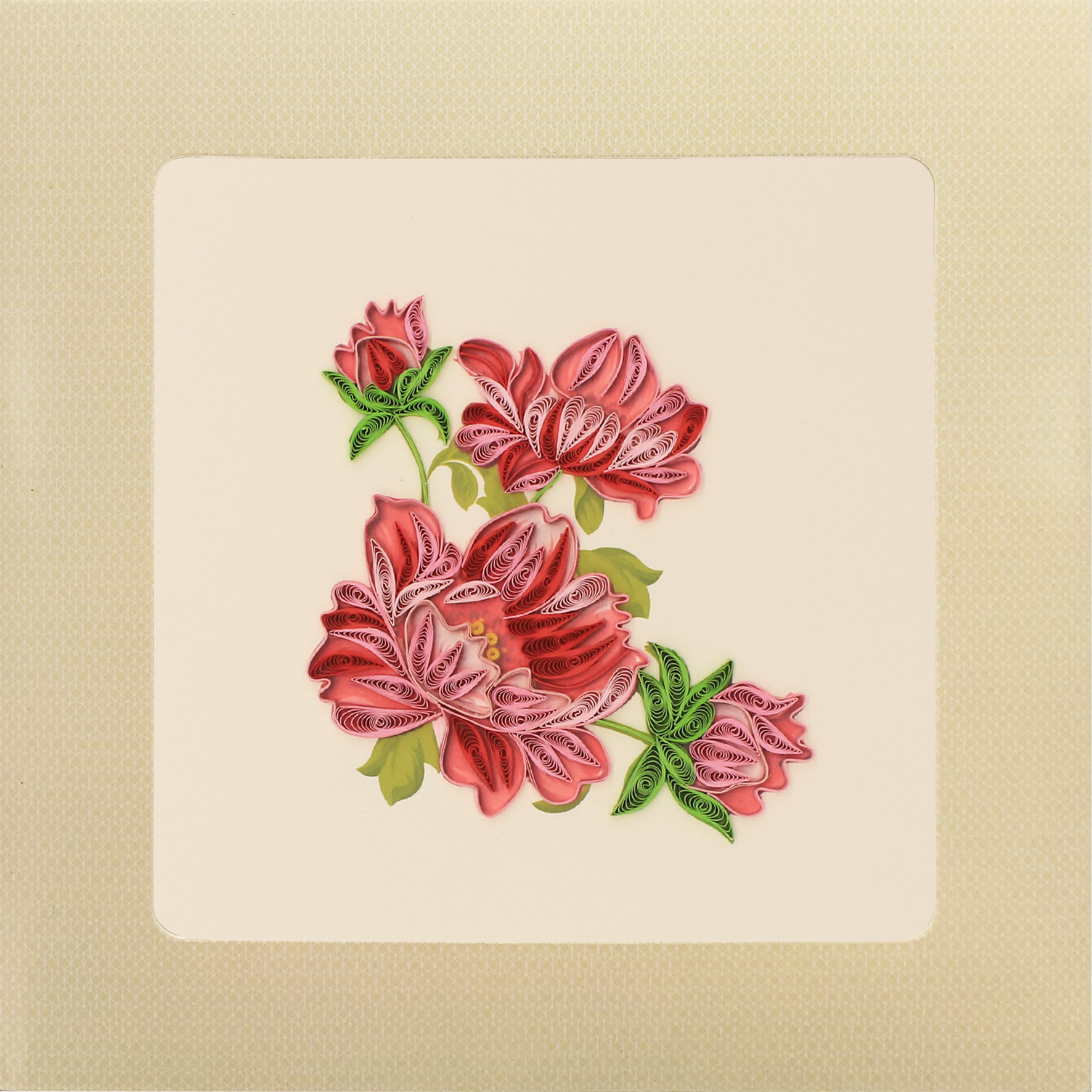 Thiệp Handmade - Thiệp Hoa mẫu đơn nghệ thuật giấy xoắn - Tặng Kèm Khung Giấy Để Bàn - Thiệp chúc mừng sinh nhật, kỷ niệm, tình yêu, cảm ơn...