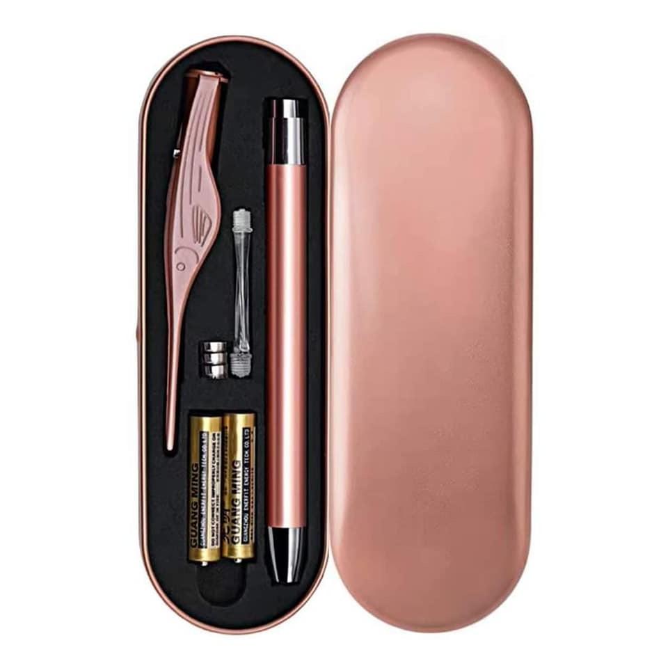 Bộ Lấy Ráy Tai Có Đèn LED INOX Cao Cấp - Lấy Ráy Tai Trẻ Em An Toàn, Tiện Lợi, Vệ Sinh ,Tặng Kèm + 2 Pin AAA + 3 Pin Cúc Áo  - Hàng Chất Lượng