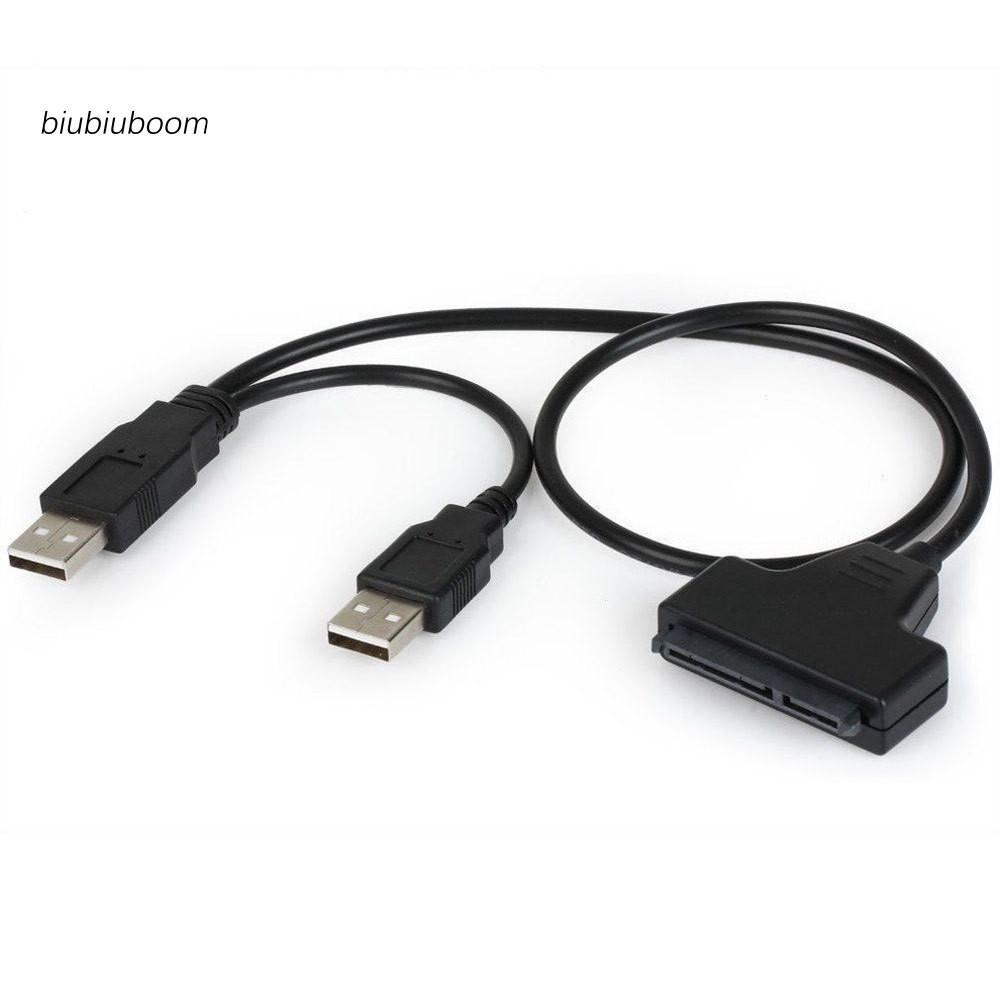 Dây cáp chuyển đổi từ đầu cắm 7+15 Pin SATA sang USB 2.0 dùng cho ổ cứng HĐ 2.5inch