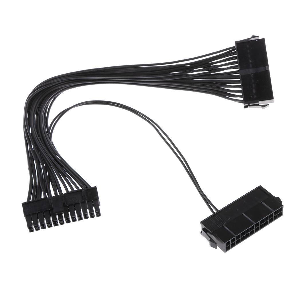 2piece Dual PSU Power Supply 24-Pin ATX Motherboard Adapter Cable Electronic