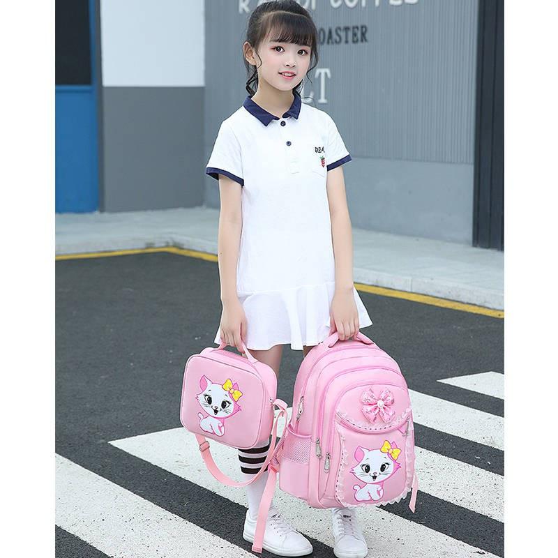 Balo đi học cho bé gái Mẫu giáo, Cấp 1- Mầm non, tiểu học - Hình mèo con dễ thương