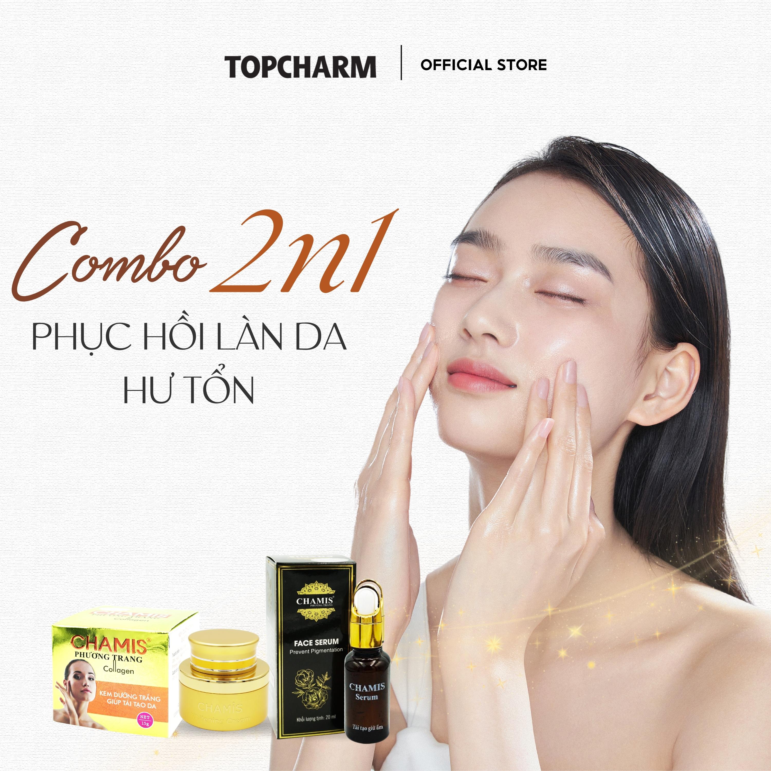 Combo Kem dưỡng và Serum dưỡng trắng và tái tạo da CHAMIS