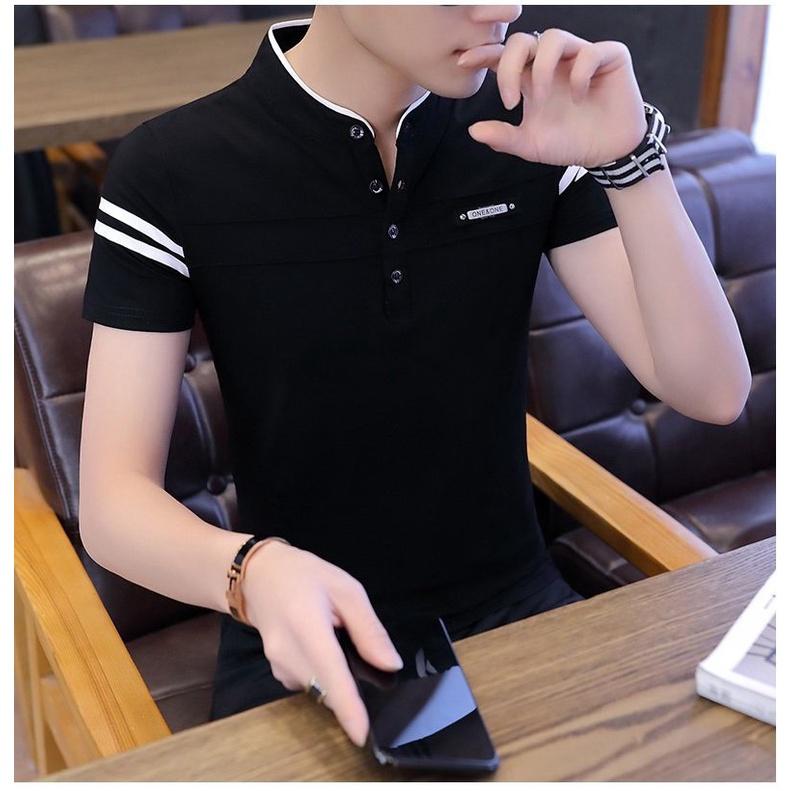 Áo thun nam cổ trụ mềm mại vải chống nhăn thấm mồ hôi co giãn thoải mái Skymen Fashion