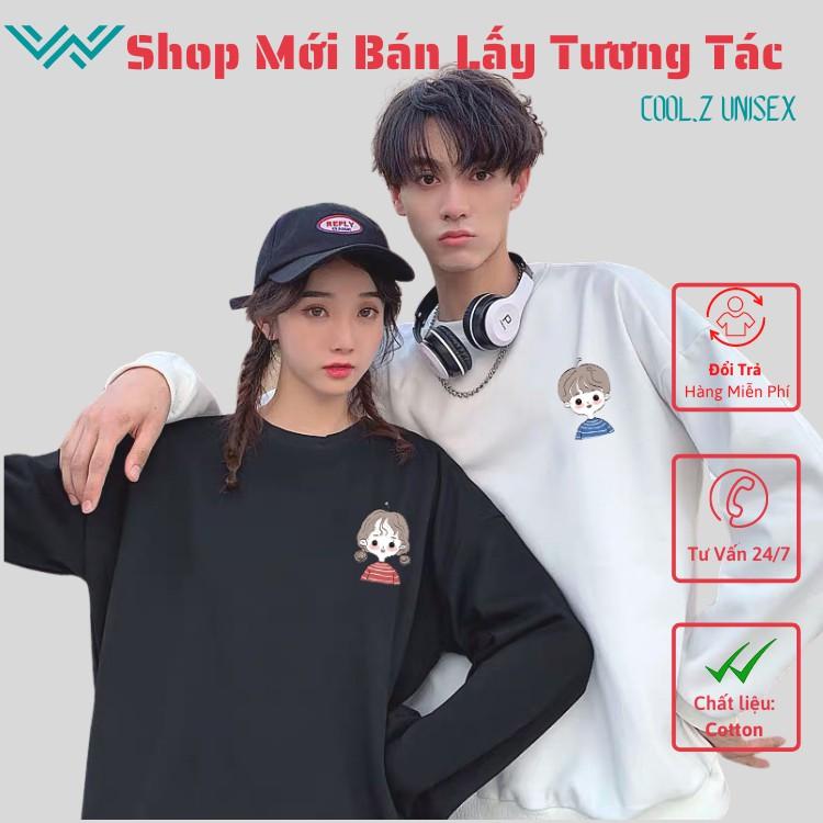 Áo Đôi Sweater Chàng trai cô gái phong cách Ulzzang Hàn Quốc tay dài họa tiết in hình cá tính CoolZ CZ689