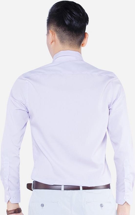Áo sơ mi nam dài tay ALIGRO cổ bẻ dáng ôm body 100% chất liệu cotton tím nhạt ALGS150