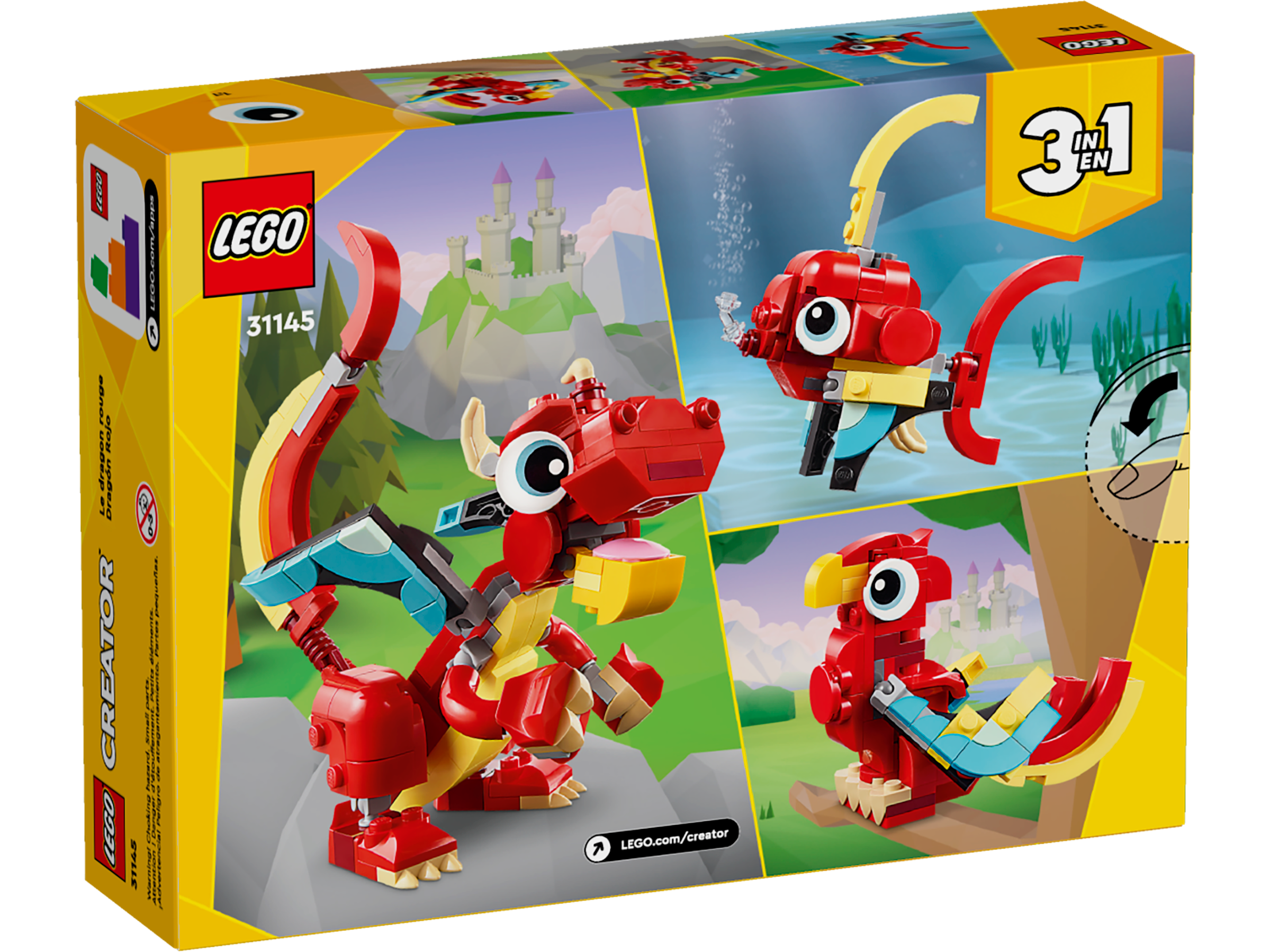 Đồ Chơi Lắp Ráp Rồng Đỏ May Mắn 3 In 1 - Red Dragon - Lego Creator 31145 (149 Mảnh Ghép)