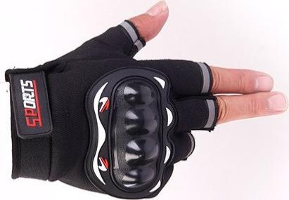 Hình ảnh Găng tay/ bao tay hở ngón chuyên phượt sport có gù - giao màu ngẫu nhiên 