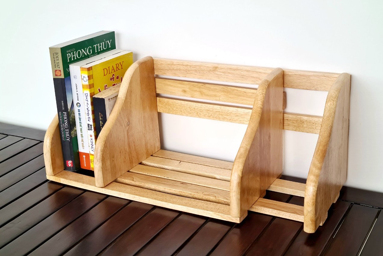 Kệ Sách Xếp Gỗ Cao Su Để Bàn Nhiều Màu - Hàng VN Xuất Khẩu