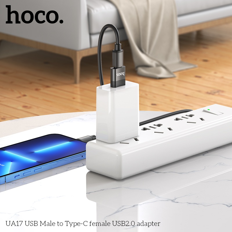 Đầu chuyển usb sang type c, bộ chuyển đổi usb type c  UA17 - Hàng chính hãng