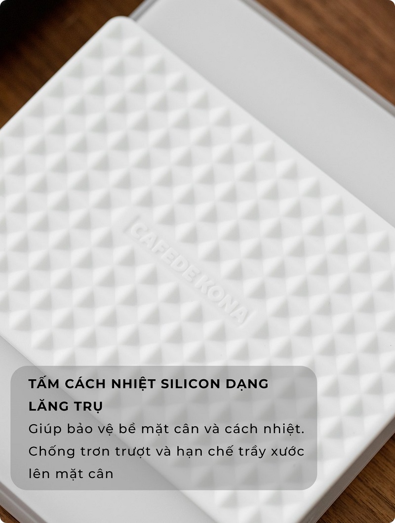 Cân điện tử GHOST 2 mặt cho pha chế cà phê đồ uống có đếm giờ CAFE DE KONA pin sạc