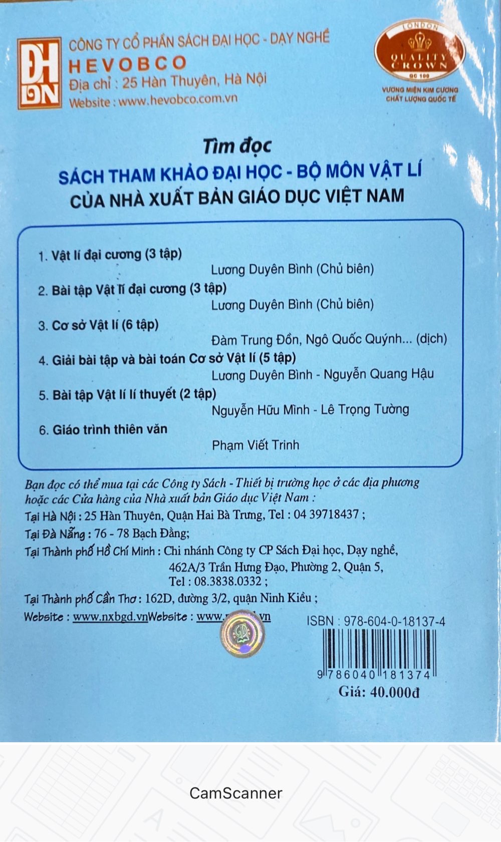 Vật lí đại cương tập 1 phần Cơ _ Nhiệt