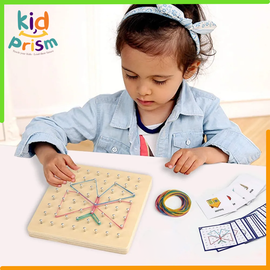 Giáo cụ toán học Geoboard giúp bé phát triển trí thông minh hình học và sự sáng tạo (Đồ chơi giáo dục)