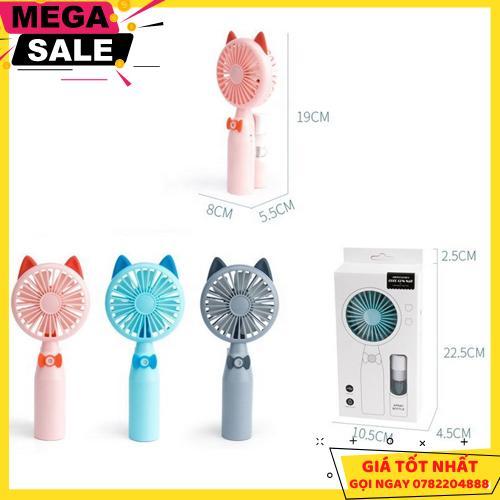 Quạt Cầm Tay Mini Kèm Bình Nước Phun Sương Mẫu Mới Hn 2020 Siêu Hot Tạo Ẩm, Bảo Vệ Da Mặt Không Bị Khô, Nóng - Giao Ngẫu Nhiên - Giao Hàng Toàn Quốc