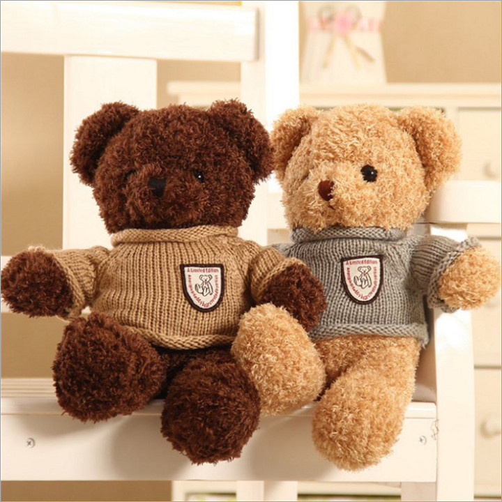 Gấu bông Teddy lông xoăn siêu dễ thương – Quà tặng thú nhồi bông Teddy Heads And Tales – Size 40 cm – Gối ôm cho bé ngủ ngon