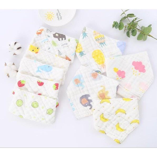 Set 5 yếm sợi tre nhăn 6 lớp mềm mại cho bé