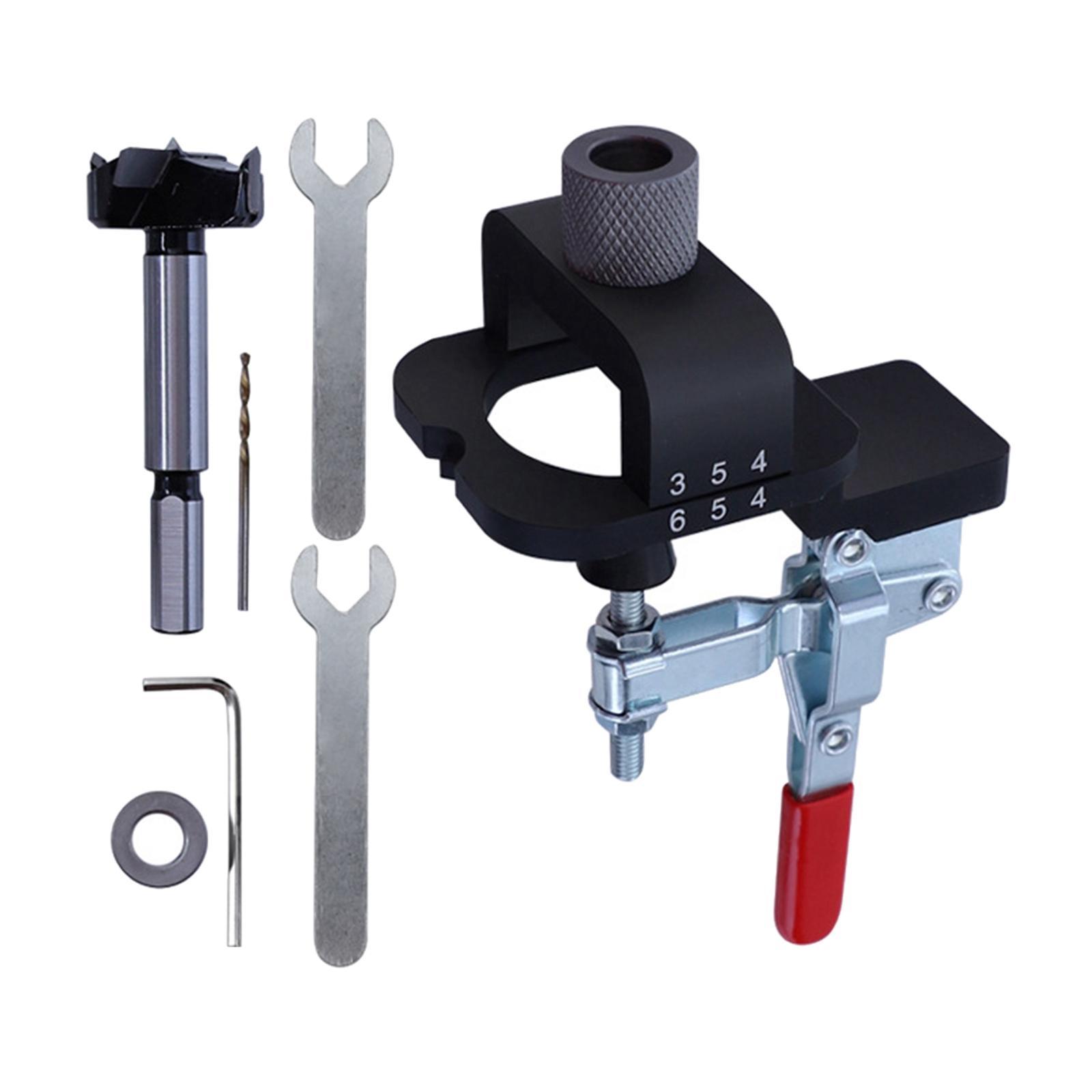35mm Woodworking Hole Opener Hinge Jig Kit for Door Cabinet Hole Punching