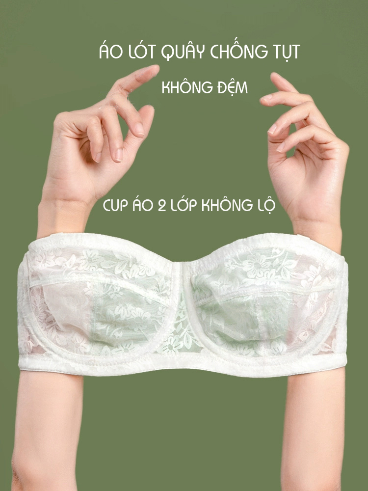 Áo Lót Nữ Ren Mềm Không Dây Không Đệm Có Gọng Chống Tụt Hàng Loại 1 B226