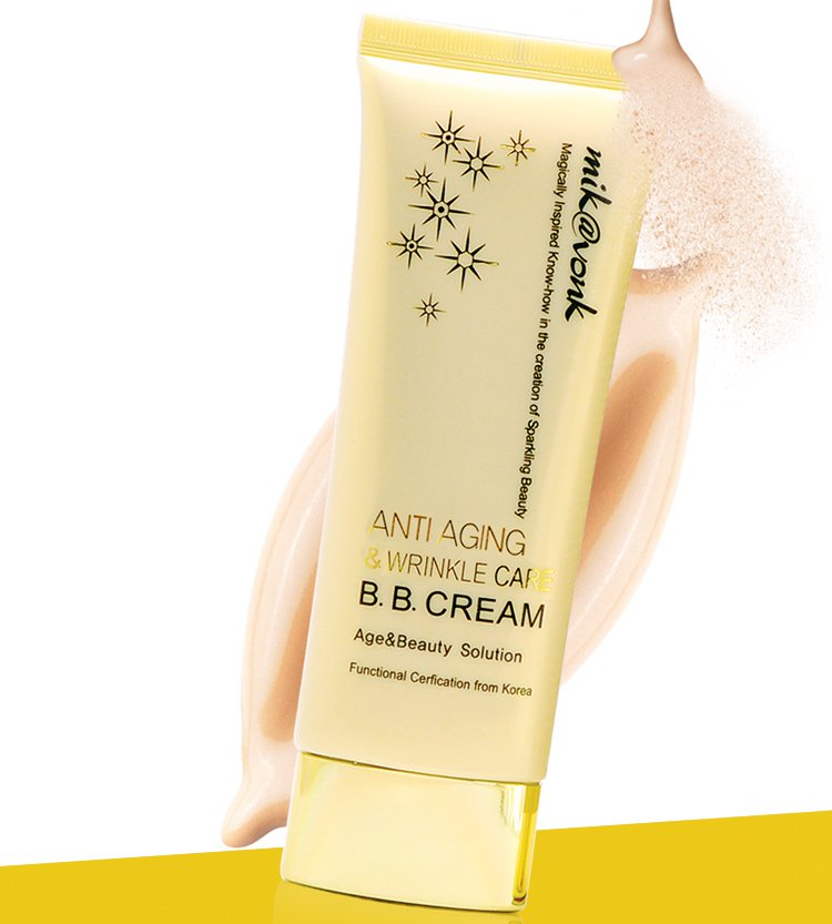 Kem BB Cream Anti Aging & Wrinle Care Mik@vonk Hàn Quốc 60ml No.2 Gold Beige tặng kèm móc khoá