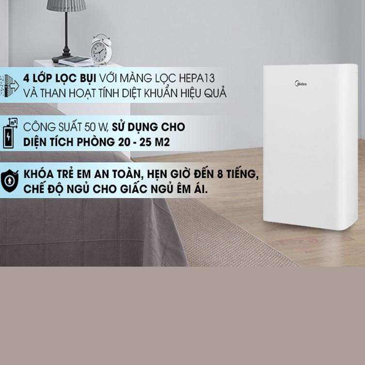 Máy Lọc Không Khí 50W Midea KJ20FE-BD chính hãng , bảo hành 12 tháng toàn quốc , lỗi 1 đổi 1 - Hàng chính hãng