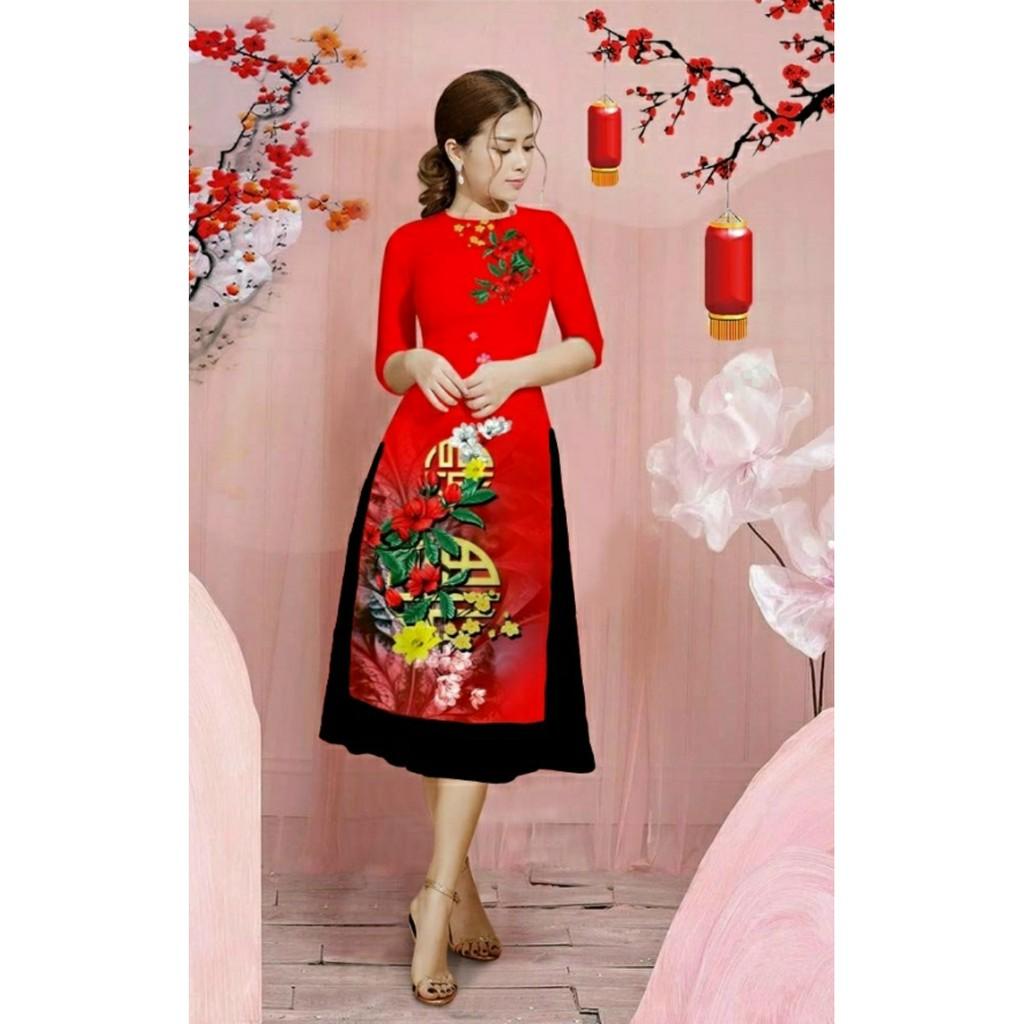 Áo dài cách tân lụa in 3D