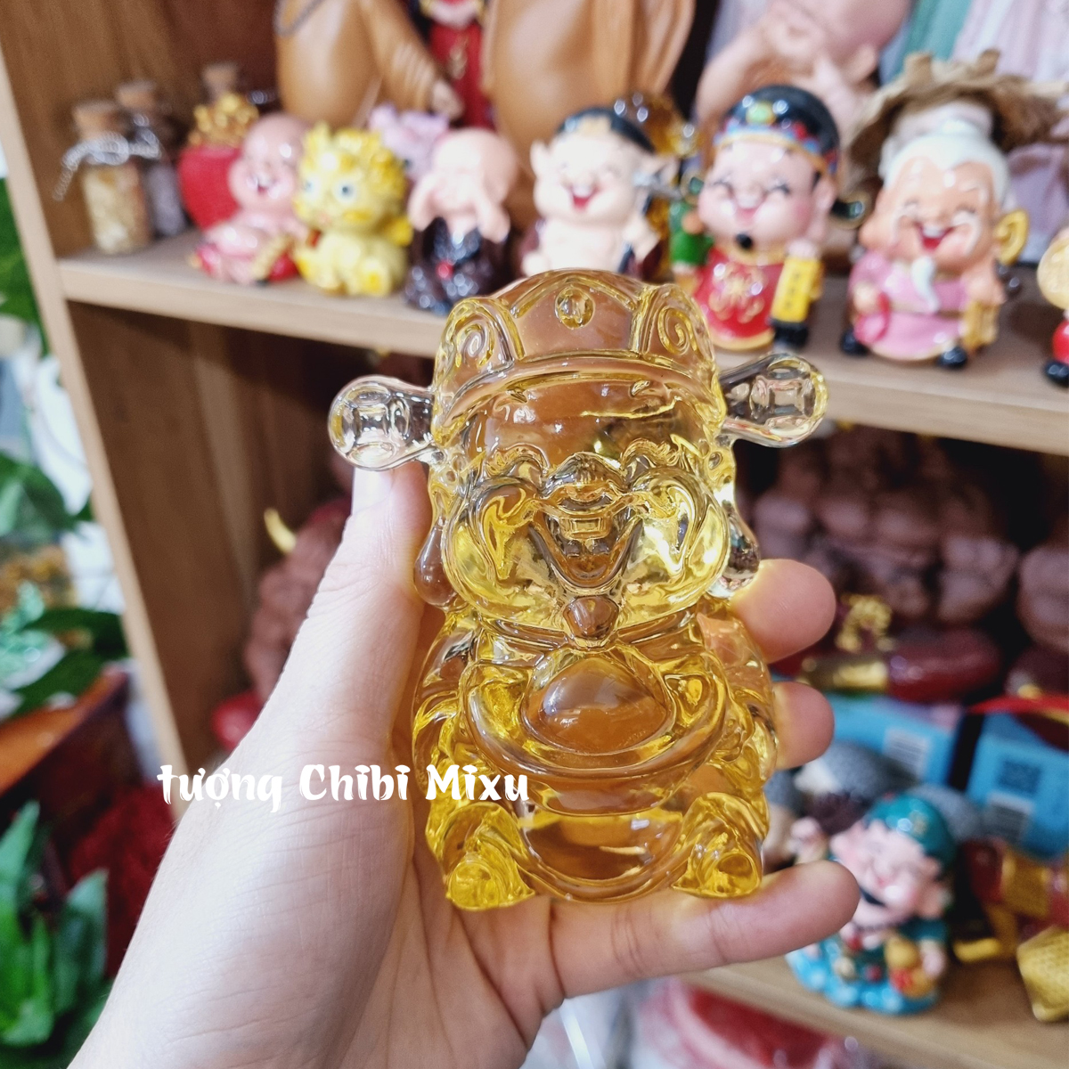 Tượng Thần Tài lưu ly may mắn 10cm